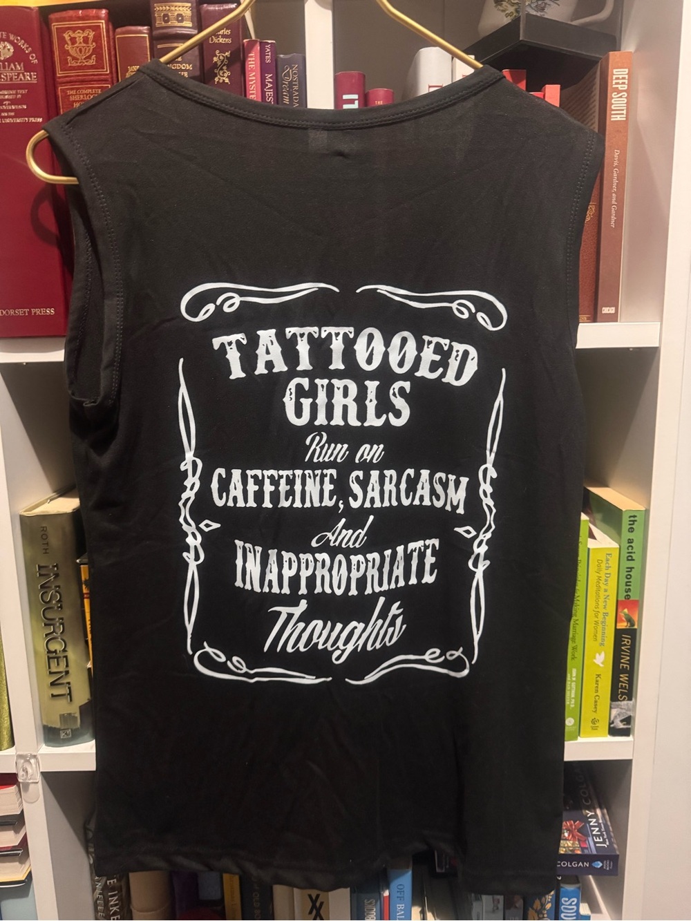 Tattooed Girls Graphic Muscle Tee - Black & White